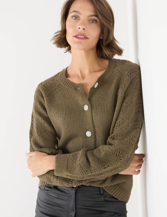 Cardigan boutons "bijoux" (bronze) Cardigan boutons "bijoux" (bronze)